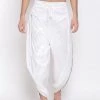 Vastramay Men's White Silk Blend Dhoti Pant