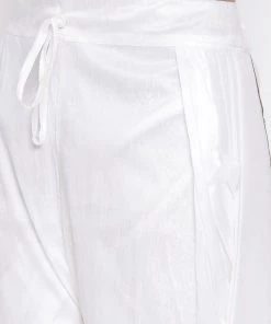 Vastramay Men's White Silk Blend Dhoti Pant 10 Vastramay Men's White Silk Blend Dhoti Pant