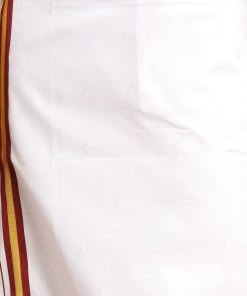 Ganesh Chaturthi VASTRAMAY Men's Maroon Silk Blend Shirt And Mundu Set 12 Ganesh Chaturthi VASTRAMAY Men's Maroon Silk Blend Shirt And Mundu Set