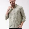 VASTRAMAY Men's Beige Silk Blend Ethnic Shirt