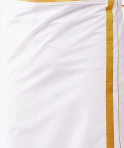 Pongal VASTRAMAY Men's Multicolour-Base-Pink And White Silk Blend Shirt And Mundu Set 13 Pongal VASTRAMAY Men's Multicolour-Base-Pink And White Silk Blend Shirt And Mundu Set