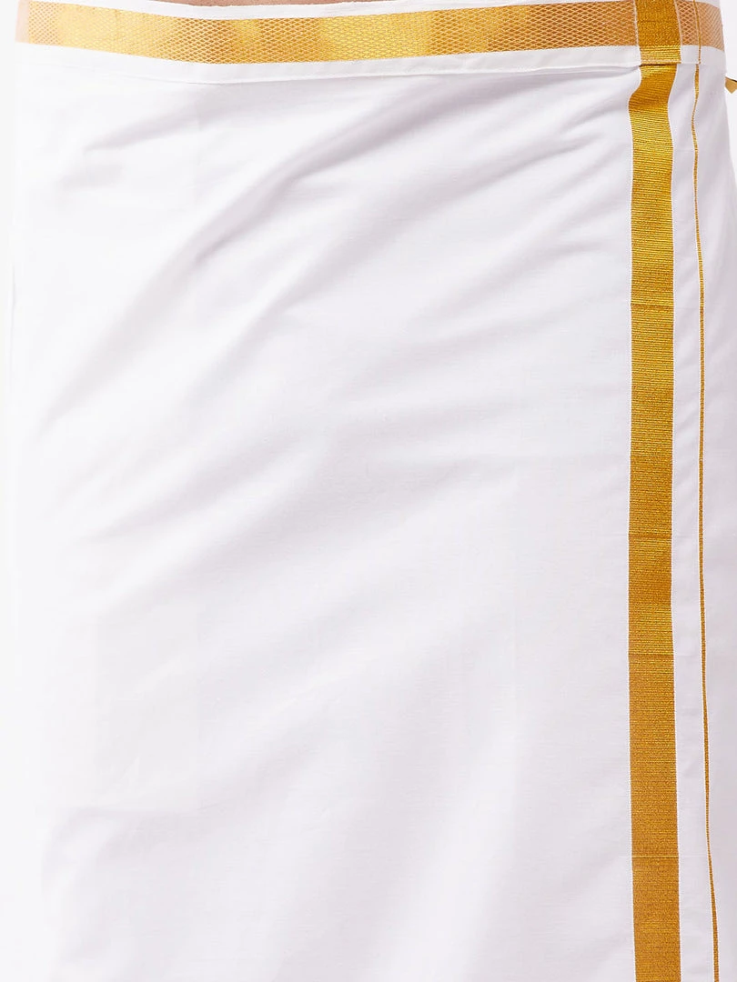 Pongal VASTRAMAY Men's Multicolour-Base-Pink And White Silk Blend Shirt And Mundu Set 7 Pongal VASTRAMAY Men's Multicolour-Base-Pink And White Silk Blend Shirt And Mundu Set