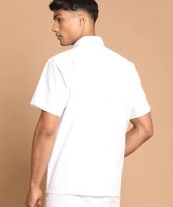 VASTRAMAY Men's White Cotton Shirt