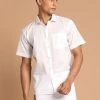 Pongal VASTRAMAY Men's White Cotton Shirt