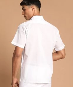 Pongal VASTRAMAY Men's White Cotton Shirt