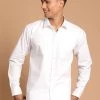 Pongal VASTRAMAY Men's White Cotton Shirt