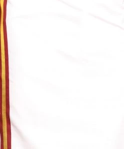 VASTRAMAY Men's White Pure Cotton Shirt And Mundu Set Ganesh Chaturthi 13 VASTRAMAY Men's White Pure Cotton Shirt And Mundu Set Ganesh Chaturthi