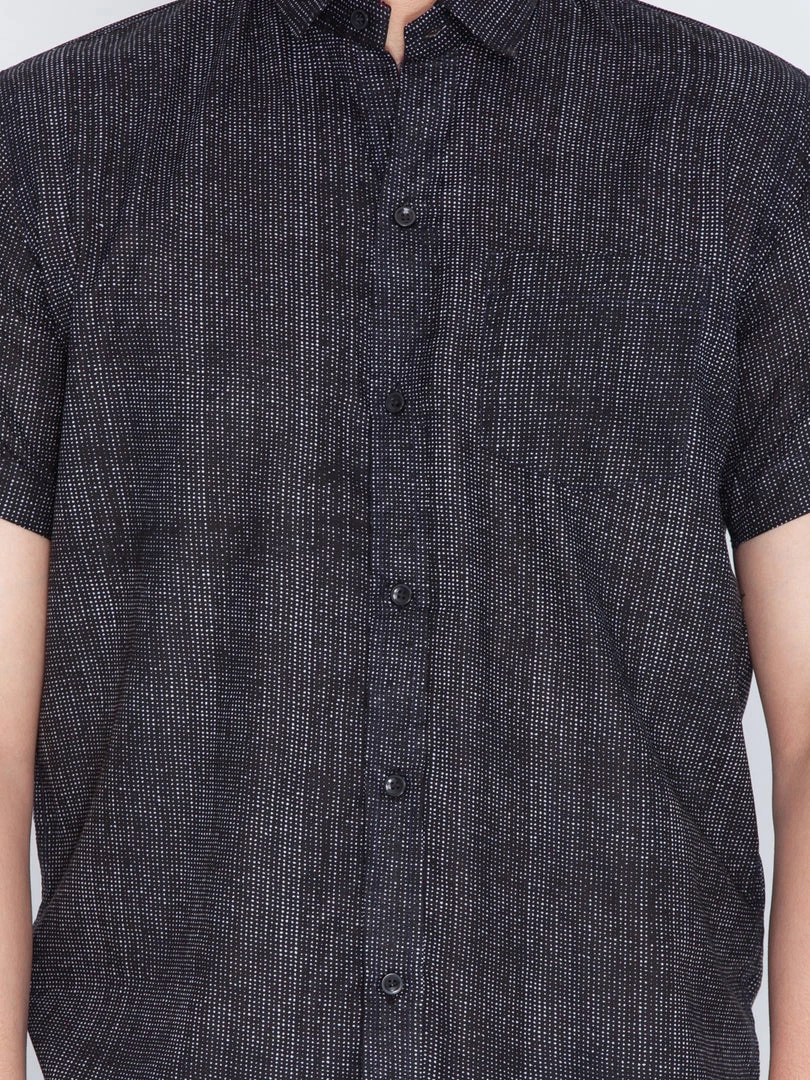 VASTRAMAY Men's Black Cotton Ethnic Shirt 5 VASTRAMAY Men's Black Cotton Ethnic Shirt