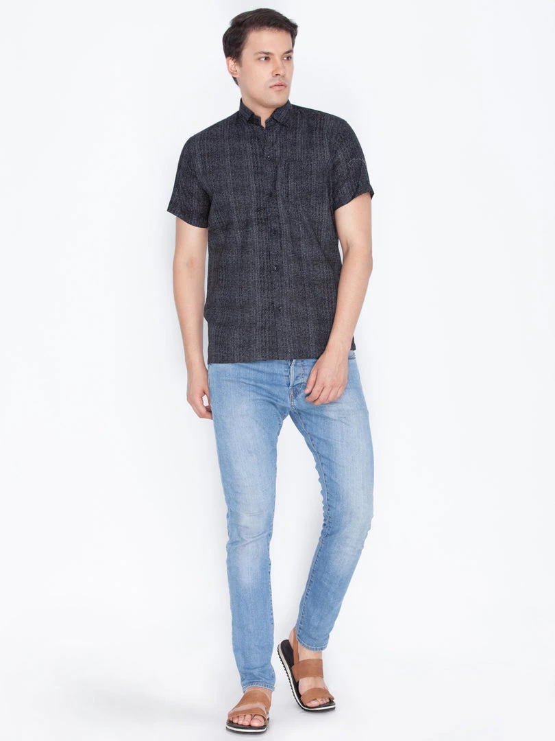 VASTRAMAY Men's Black Cotton Ethnic Shirt 7 VASTRAMAY Men's Black Cotton Ethnic Shirt