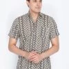 VASTRAMAY Men's Brown Cotton Ethnic Shirt 1 VASTRAMAY Men's Brown Cotton Ethnic Shirt
