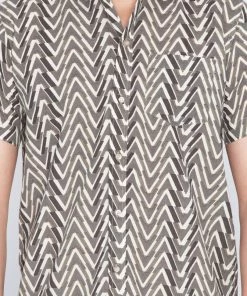 VASTRAMAY Men's Brown Cotton Ethnic Shirt