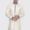 Vastramay Men's Gold Silk Blend Sherwani Only Top