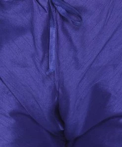 Vastramay Men's Gold And Blue Silk Blend Sherwani Set