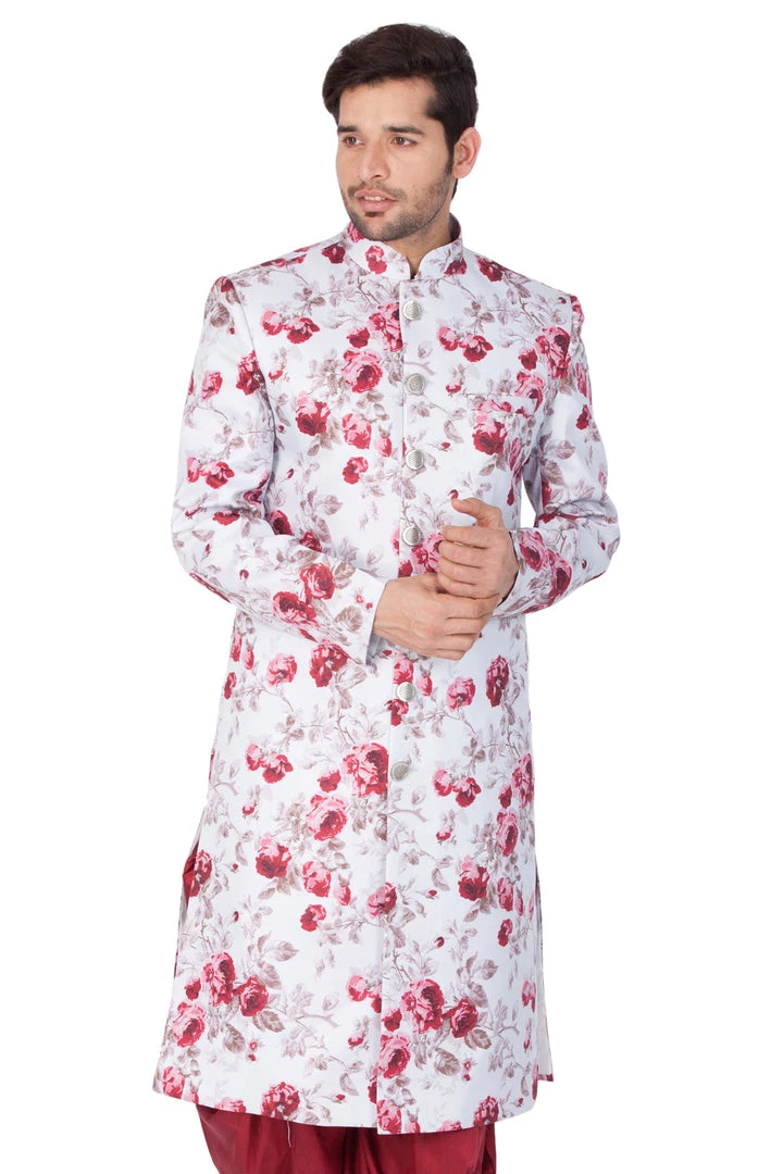 Vastramay Men's Multicolor Cotton Blend Sherwani Only Top 3 Vastramay Men's Multicolor Cotton Blend Sherwani Only Top