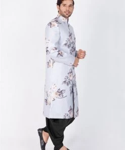 Vastramay Men's Multicolor Cotton Blend Sherwani Set