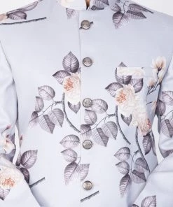 Vastramay Men's Multicolor Cotton Blend Sherwani Set