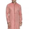 Vastramay Men's Pink Cotton Silk Blend Sherwani Top Buy 1 Get 1 1 Vastramay Men's Pink Cotton Silk Blend Sherwani Top Buy 1 Get 1