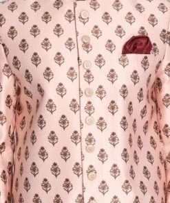 Vastramay Men's Pink Cotton Satin Blend Sherwani Only Top Sherwani/Indowestern 11 Vastramay Men's Pink Cotton Satin Blend Sherwani Only Top Sherwani/Indowestern