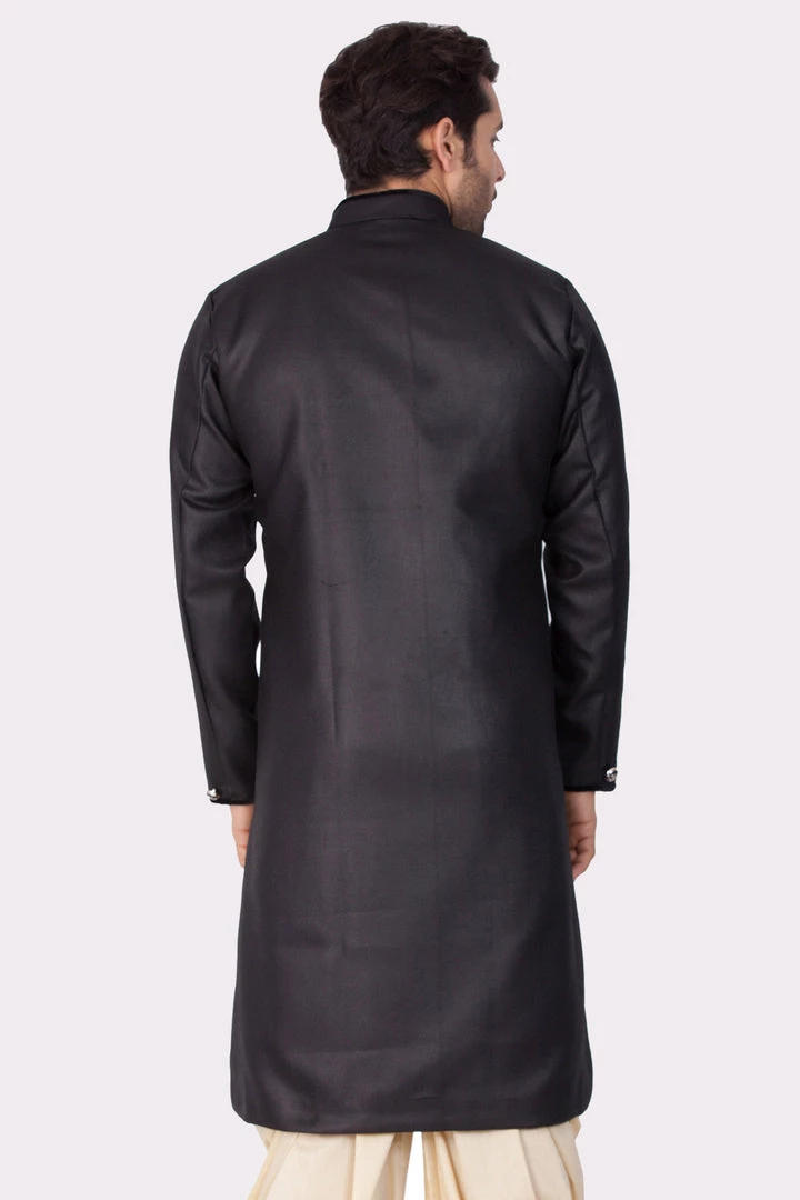 Vastramay Men's Black Cotton Blend Sherwani Only Top 5 Vastramay Men's Black Cotton Blend Sherwani Only Top
