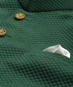 Buy 1 Get 1 VASTRAMAY Men Green & Off-White Self-Design Sherwani With Churidar