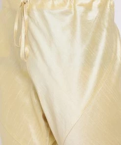 Vastramay Men's Pink And Gold Silk Blend Sherwani Set Rakhi