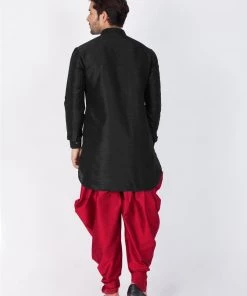 Vastramay Silk Blend Black And Maroon Baap Beta Dhoti Kurta Set 17 Vastramay Silk Blend Black And Maroon Baap Beta Dhoti Kurta Set