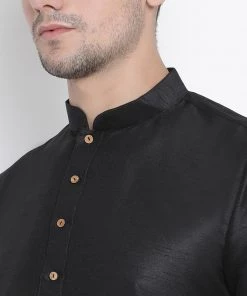 Vastramay Silk Blend Black And Rose Gold Baap Beta Dhoti Kurta Set 19 Vastramay Silk Blend Black And Rose Gold Baap Beta Dhoti Kurta Set