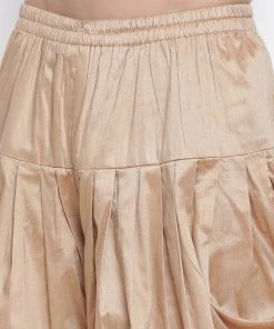 Vastramay Men's Green Silk Blend Kurta And Dhoti Pant Set