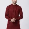 Vastramay Buy 1 Get 1 Men's Maroon Cotton Blend Kurta