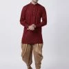 Vastramay Men's Maroon Cotton Blend Kurta Dhoti Pant Set Buy 1 Get 1 1 Vastramay Men's Maroon Cotton Blend Kurta Dhoti Pant Set Buy 1 Get 1