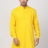 Vastramay Buy 1 Get 1 Men's Yellow Cotton Blend Kurta