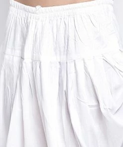 Vastramay Men's Pink And White Cotton Blend Dhoti Kurta Set 13 Vastramay Men's Pink And White Cotton Blend Dhoti Kurta Set