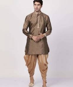 Vastramay Men's Gold Silk Blend Kurta 12 Vastramay Men's Gold Silk Blend Kurta