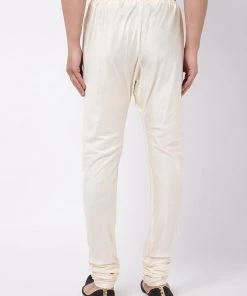 Vastramay Men's Cream Viscose Pyjama
