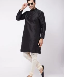 Vastramay Men's Cream Viscose Pyjama