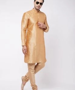 Vastramay Men's Rose Gold Viscose Pyjama