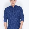 Vastramay Men's Blue Cotton Short Kurta