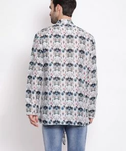 Vastramay Men's Grey Cotton Blend Short Kurta Buy 1 Get 1