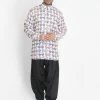 Vastramay Men's White Cotton Blend Kurta And Patiala Set