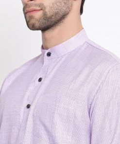 Vastramay Men's Purple Cotton Blend Short Kurta 10 Vastramay Men's Purple Cotton Blend Short Kurta