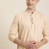 Rakhi VASTRAMAY Men's Beige Solid Pure Cotton Kurta 2 Rakhi VASTRAMAY Men's Beige Solid Pure Cotton Kurta