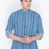 Vastramay Men's Blue Cotton Short Kurta