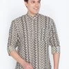 Vastramay Men's Brown Cotton Short Kurta