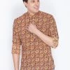 Vastramay Men's Brown Cotton Short Kurta 2 Vastramay Men's Brown Cotton Short Kurta