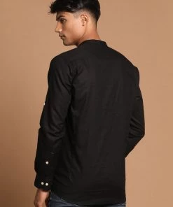 VASTRAMAY Men's Black Color Short Cotton Kurta 10 VASTRAMAY Men's Black Color Short Cotton Kurta