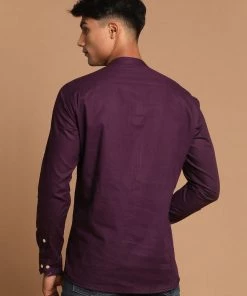 VASTRAMAY Men's Purple Color Short Cotton Kurta 10 VASTRAMAY Men's Purple Color Short Cotton Kurta