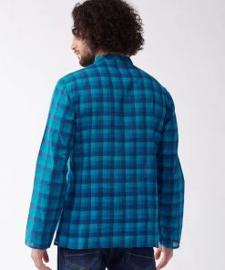 VASTRAMAY Men's Blue Pure Cotton Kurta