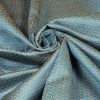 Vastramay Dobby Jacquard Aqua And Beige Silk Blend Fabric