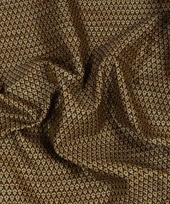 Vastramay Dobby Jacquard Black And Beige Silk Blend Fabric