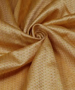 Vastramay Dobby Jacquard Gold Silk Blend Fabric